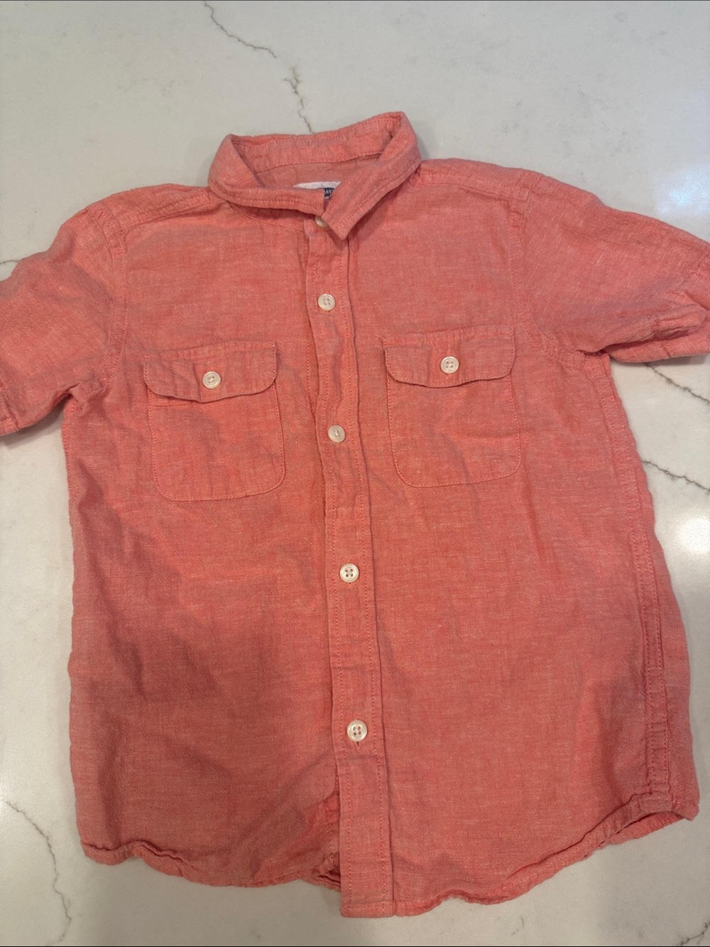 Old Navy Coral Short-Sleeve Button-Down Shirt